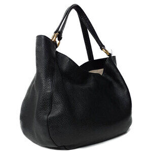 Gucci tote shoulder pebbled bag G black Interlocking calfskin